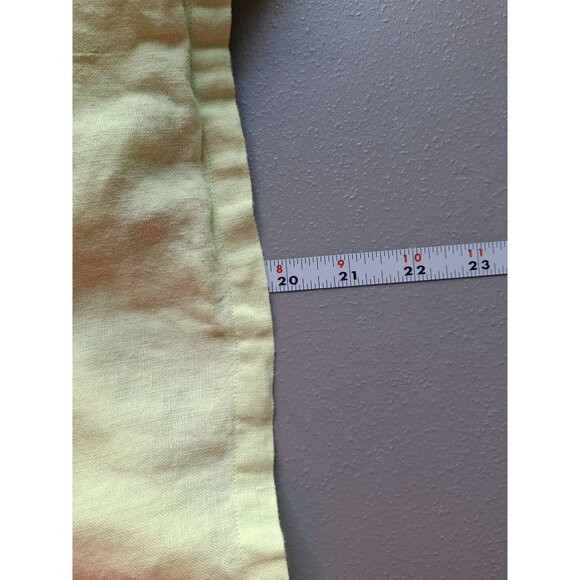 Talbots Women Button Up Shirt Petite 12 Light Green 100% Linen 3/4 Sleeve Preppy - Picture 7 of 7